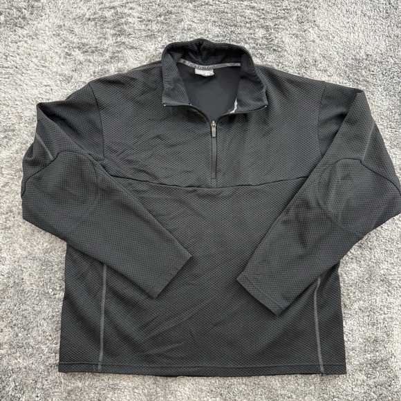 Salomon Quarter Zip Pullover Men's Large Black Motomesh Waffle Knit Long Sleeve - Picture 1 of 13